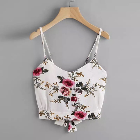 Tops - Floral Camisole Crop Top